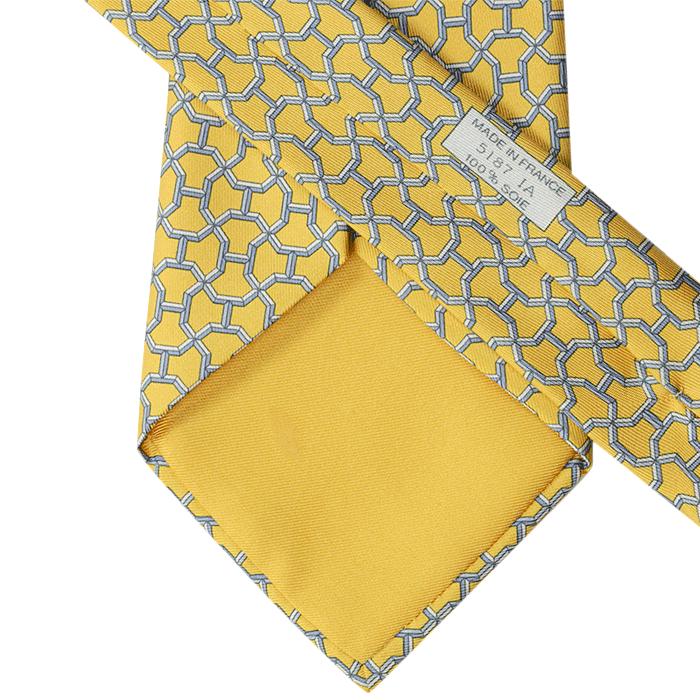 Hermes Men's Silk Tie Geometric H Pattern 5187 | Necktie Cravate
