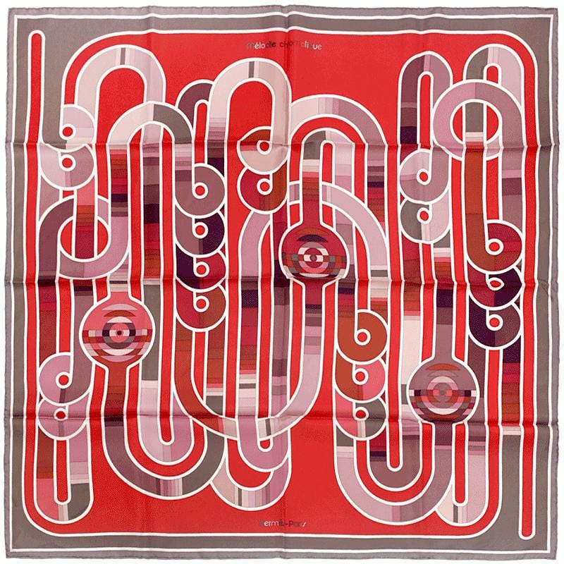 Hermes Scarf "Melodie Chromatique" by Virginie Jamin 90cm Silk | Foulard Carre