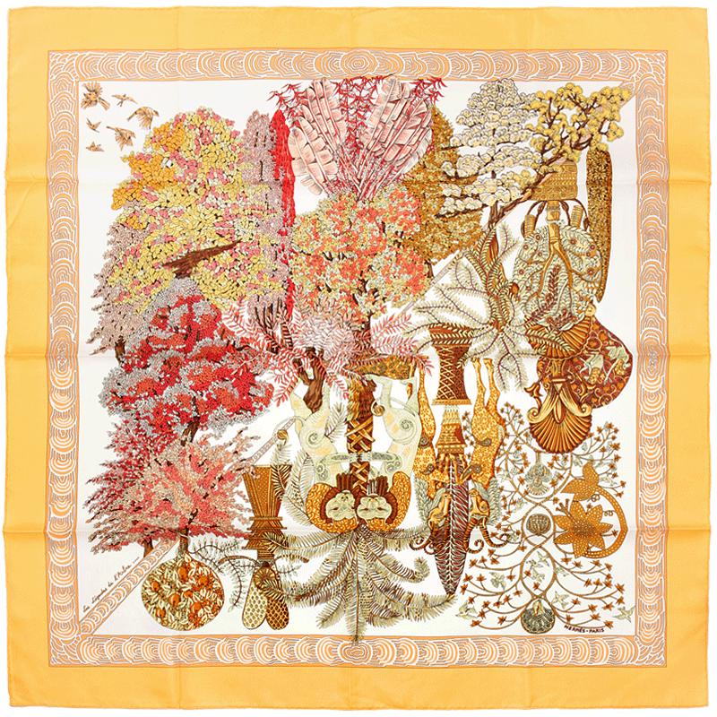 Hermes Scarf "Les Legendes de L'Arbre" by Annie Faivre 90cm Silk