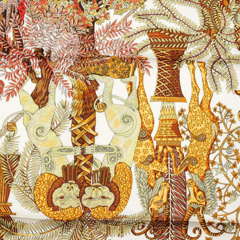 Hermes Scarf "Les Legendes de L'Arbre" by Annie Faivre 90cm Silk