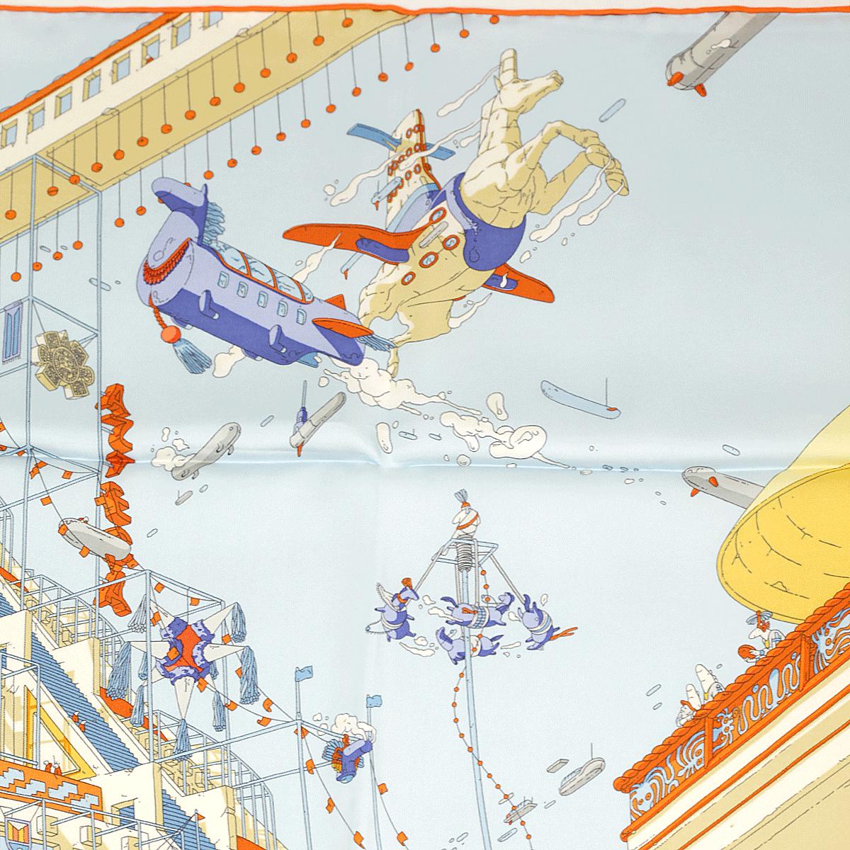 Hermes Scarf "Legede du Cheval a Plumes" by Ugo Gattoni 90cm Silk | Foulard Carre