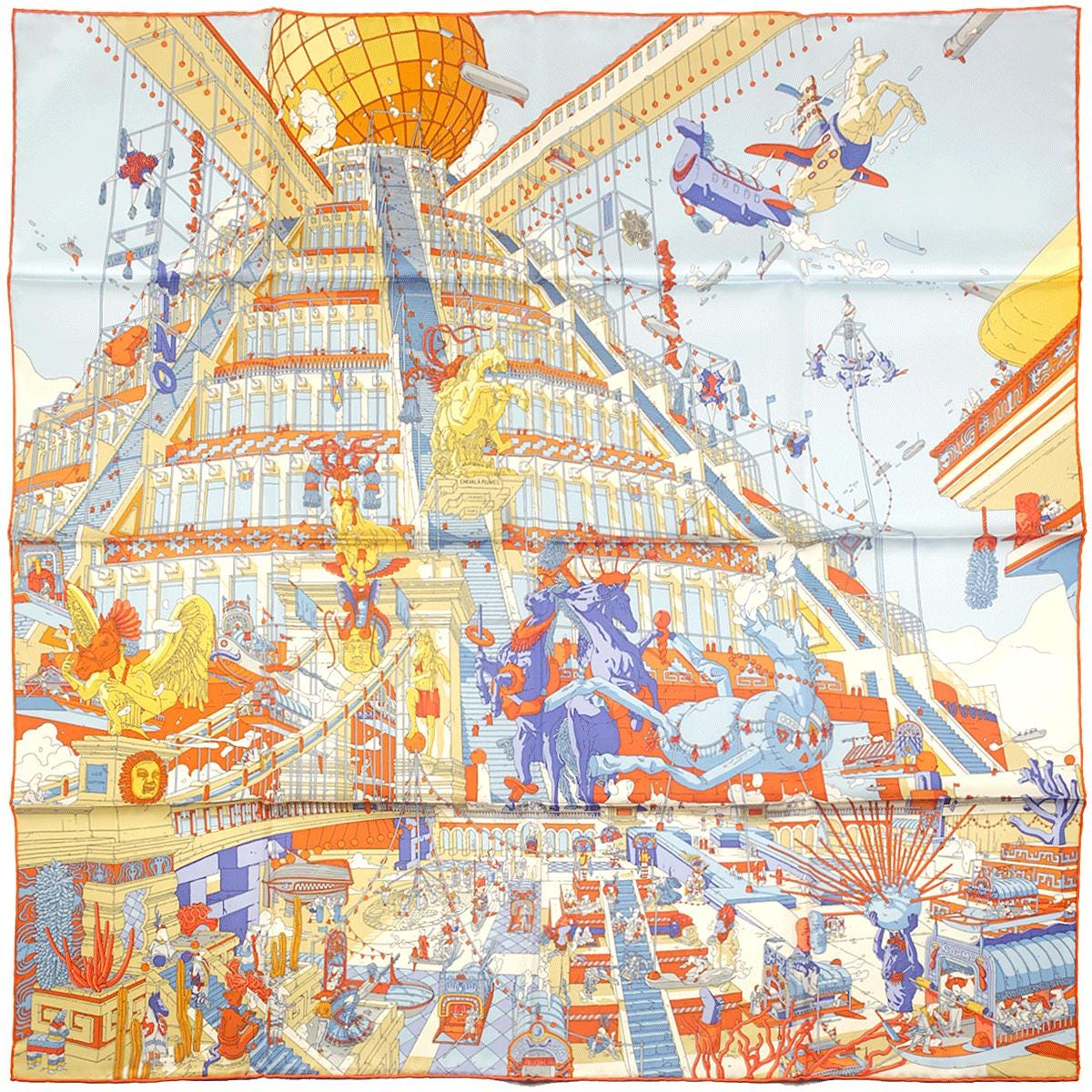 Hermes Scarf "Legede du Cheval a Plumes" by Ugo Gattoni 90cm Silk | Foulard Carre