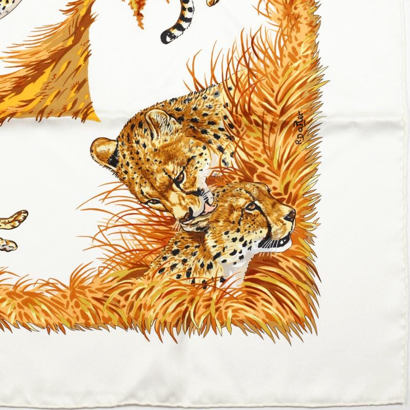 Hermes Scarf "Guepards" by Robert Dallet 90cm Silk