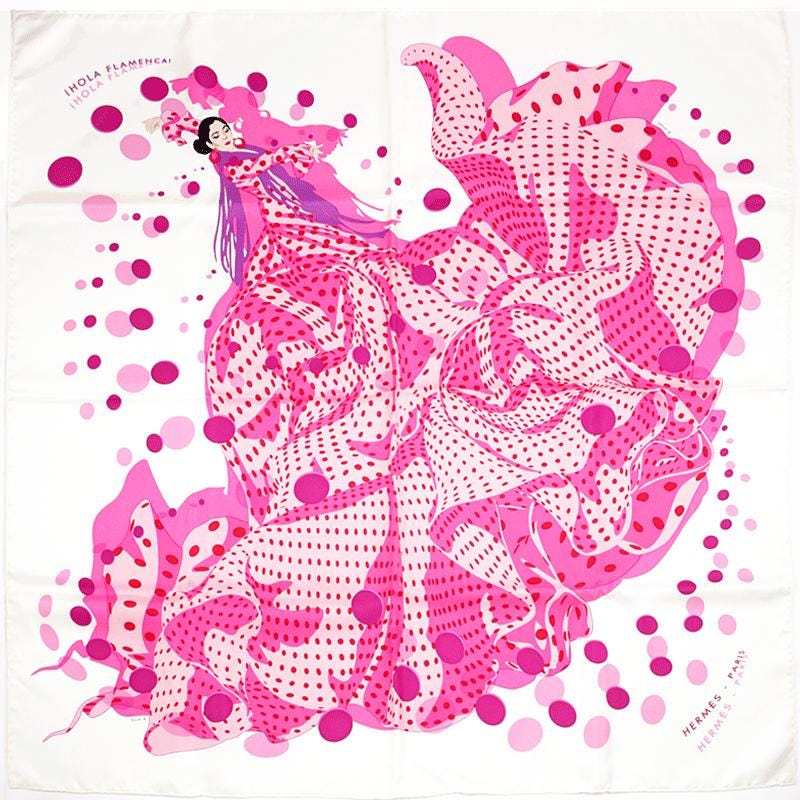 Hermes Scarf "Hola Flamenca" by Dimitri Rybaltchenko 90cm Silk