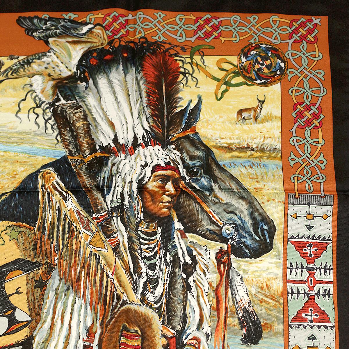 Hermes Scarf "Les Cheyennes" by Kermit Oliver 90cm Silk | Grail