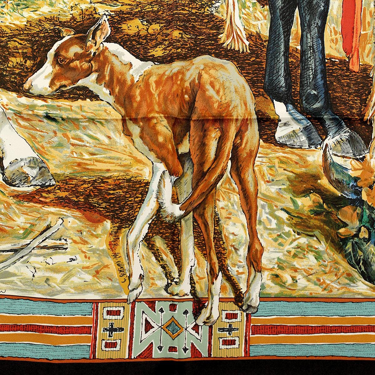 Hermes Scarf "Les Cheyennes" by Kermit Oliver 90cm Silk | Carre Foulard