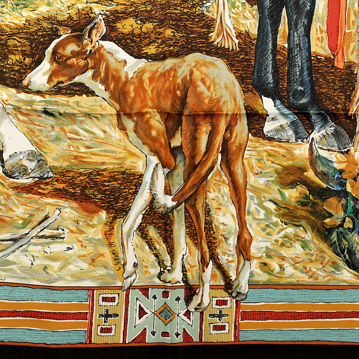 Hermes Scarf "Les Cheyennes" by Kermit Oliver 90cm Silk | Grail