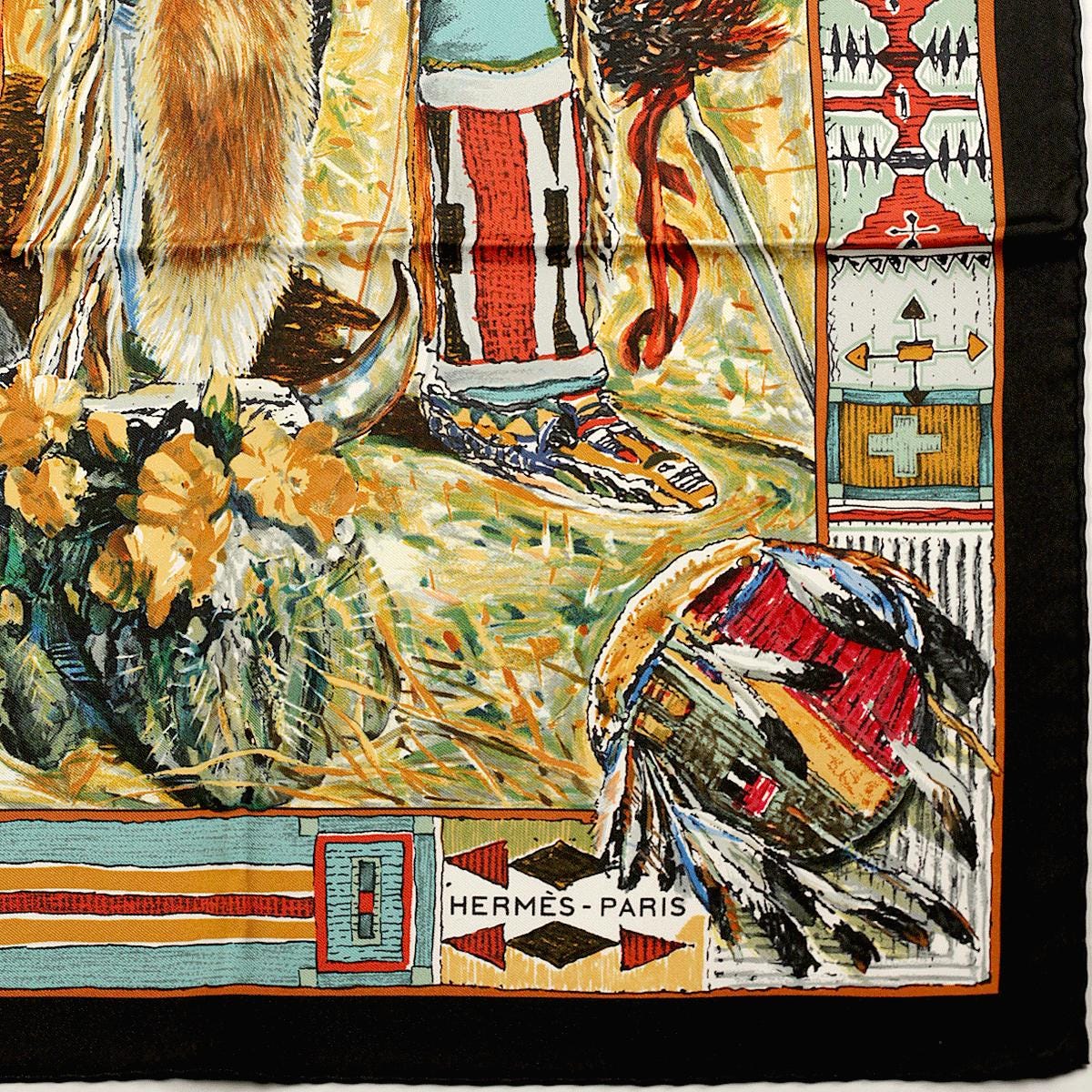 Hermes Scarf "Les Cheyennes" by Kermit Oliver 90cm Silk | Carre Foulard