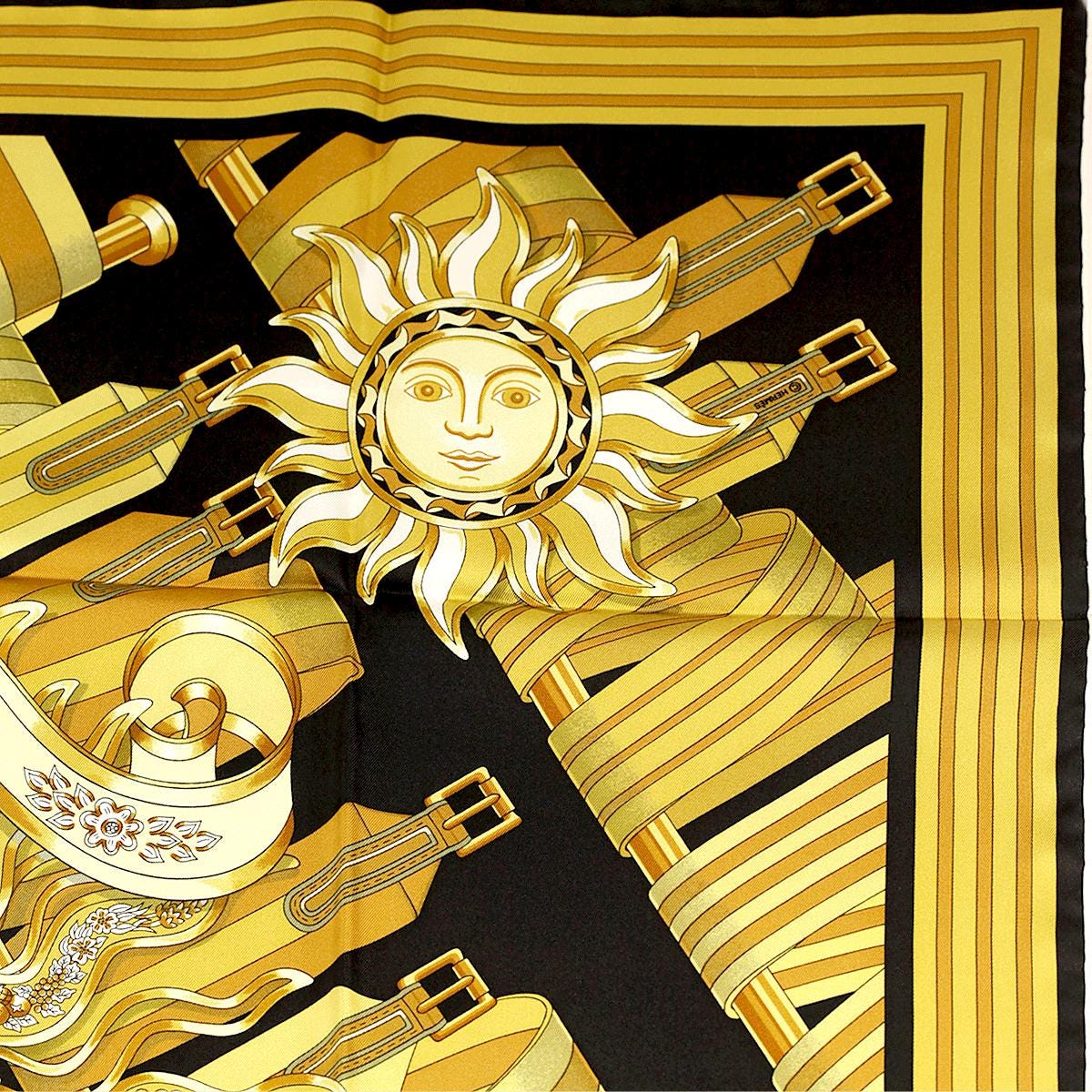 Hermes Scarf "Les Sangles de Phoebus" by Joachim Metz 90cm Silk | Carre Foulard