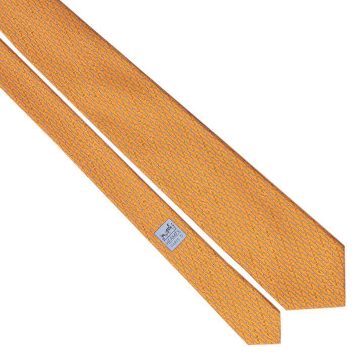 Hermes Men's Silk Tie H Geometric Pattern 605906 | Necktie Cravate