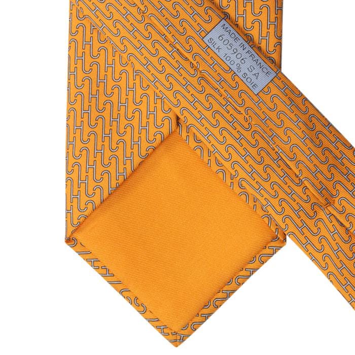 Hermes Men's Silk Tie H Geometric Pattern 605906 | Necktie Cravate