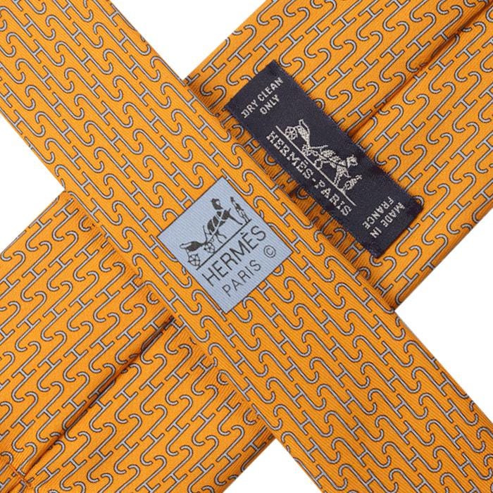 Hermes Men's Silk Tie H Geometric Pattern 605906 | Necktie Cravate