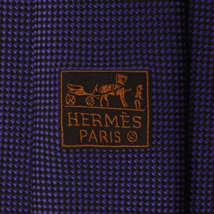 Hermes Men's Heavy Silk Tie Geometric Pattern 233616T | Necktie Cravate