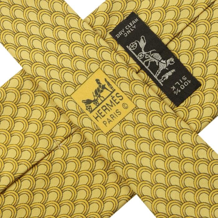 Hermes Men's Silk Tie Geometric Pattern 7971