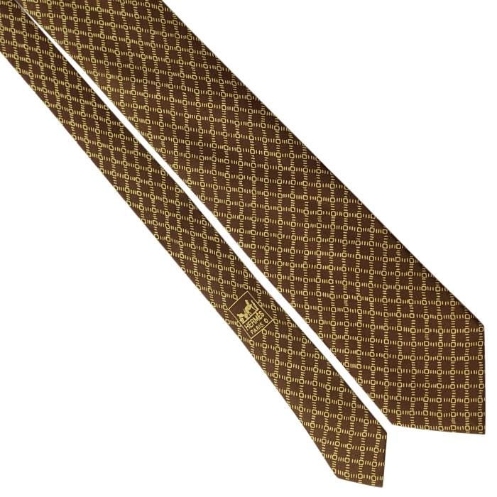 Hermes Men's Silk Tie Geometric Pattern 5015 | Necktie Cravate