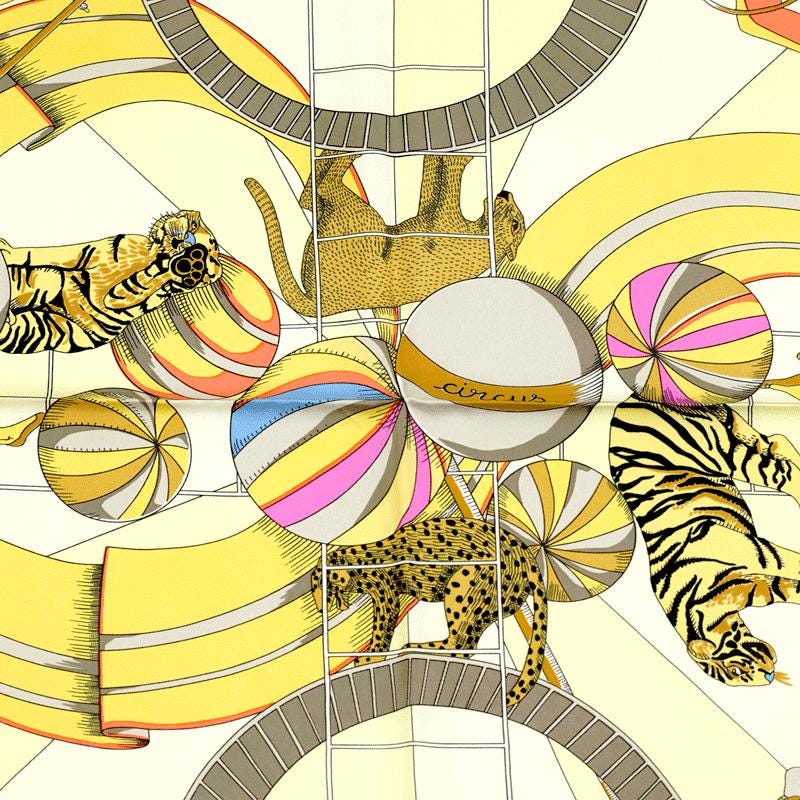Hermes Scarf "Circus" by Annie Faivre 90cm Silk | Carre Foulard