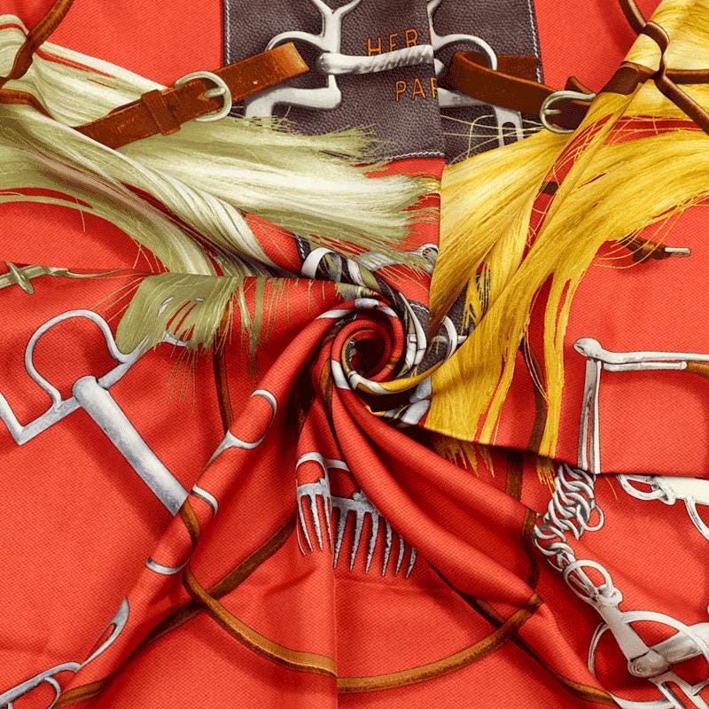 Hermes Scarf "Projets Carres" by Henri d'Origny 90cm Silk