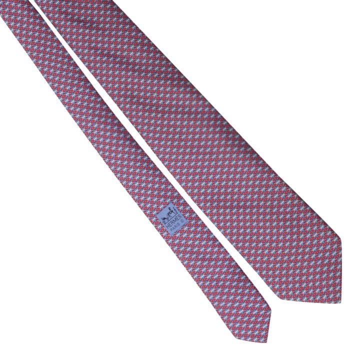 Hermes Men's Silk Tie Geometric Pattern 605986 | Necktie Cravate