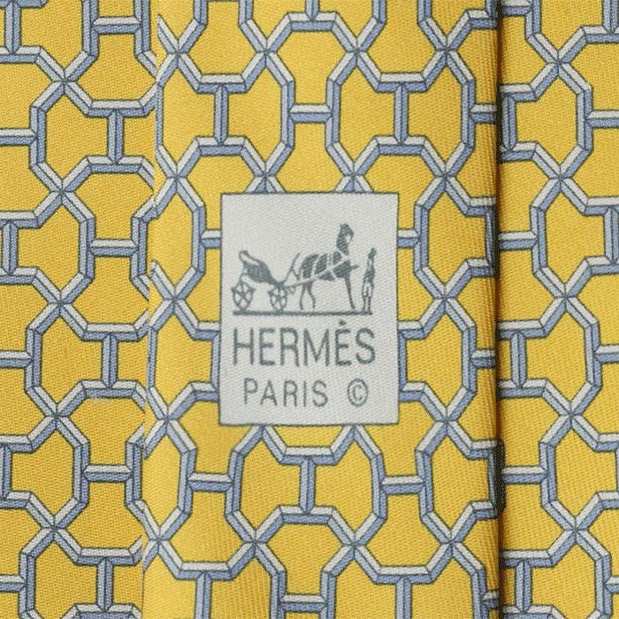 Hermes Men's Silk Tie Geometric H Pattern 5187 | Necktie Cravate
