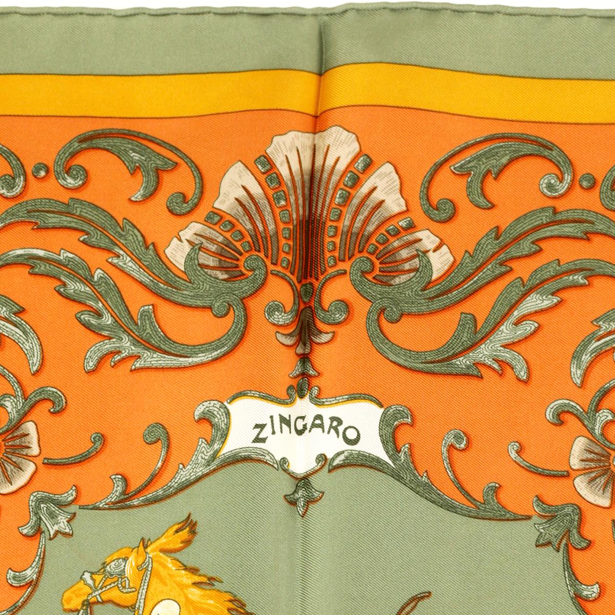 Hermes Scarf 45cm "Zingaro" by Christiane Vauzelles Silk Gavroche | LTD Ed. for Brooklyn Academy of Music
