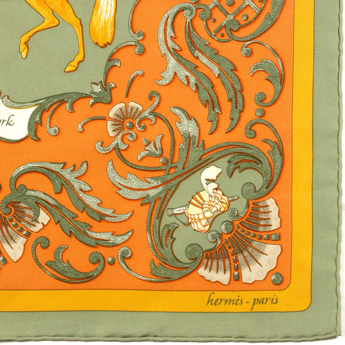 Hermes Scarf 45cm "Zingaro" by Christiane Vauzelles Silk Gavroche | LTD Ed. for Brooklyn Academy of Music
