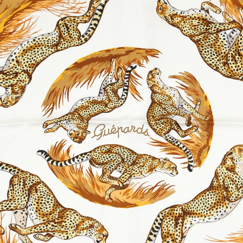 Hermes Scarf "Guepards" by Robert Dallet 90cm Silk