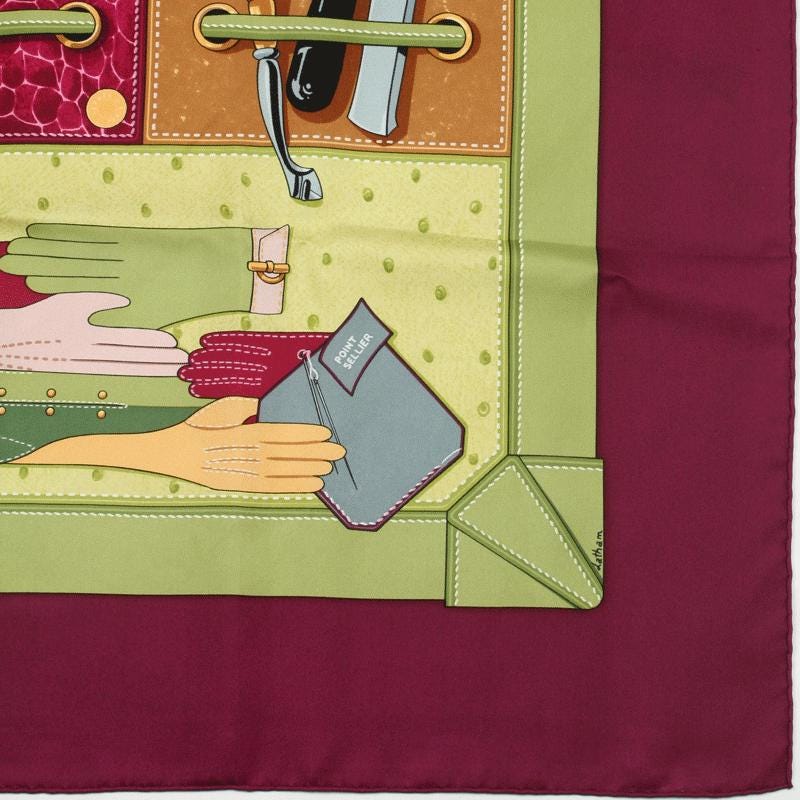 Hermes Scarf "Tout Cuir" by Caty Latham 90cm Silk | Foulard Carre