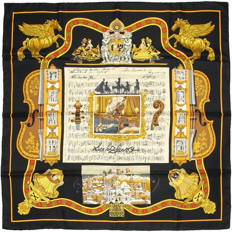 Hermes Scarf "Salzburg" by Loic Dubigeon 90cm Silk