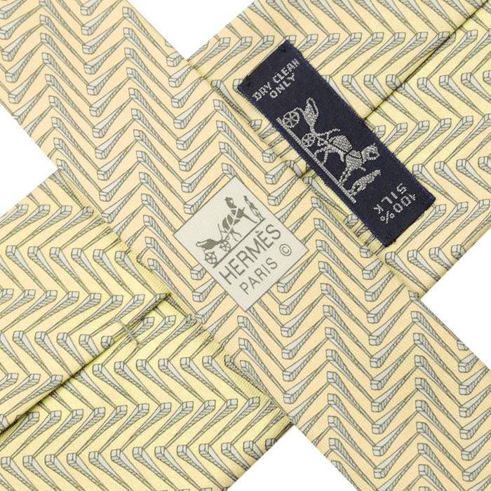 Hermes Men's Silk Tie Geometric Pattern 5334 | Necktie Cravate