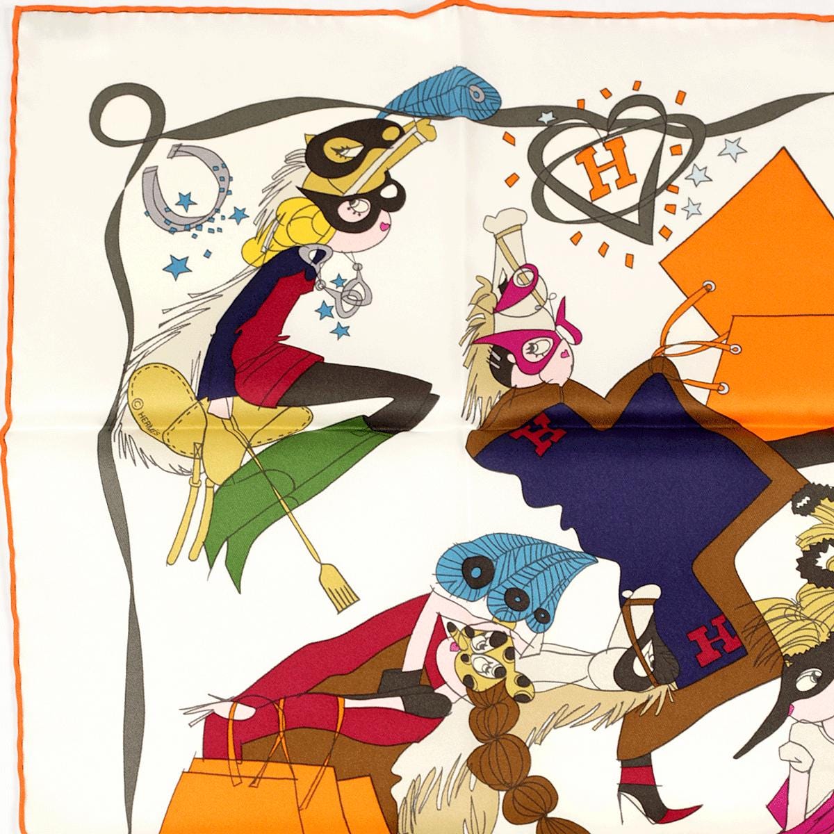 Hermes Scarf "Le Bal Masque" by Saw Kang 70cm Silk | Foulard Carre