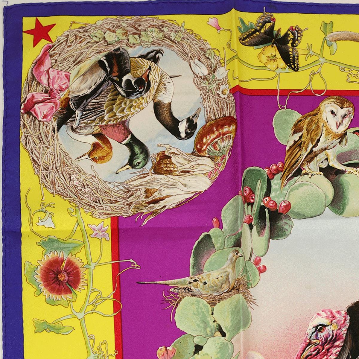 Hermes Scarf "Faune et Flora du Texas" by Kermit Oliver 90cm Silk | GRAIL Carre Foulard