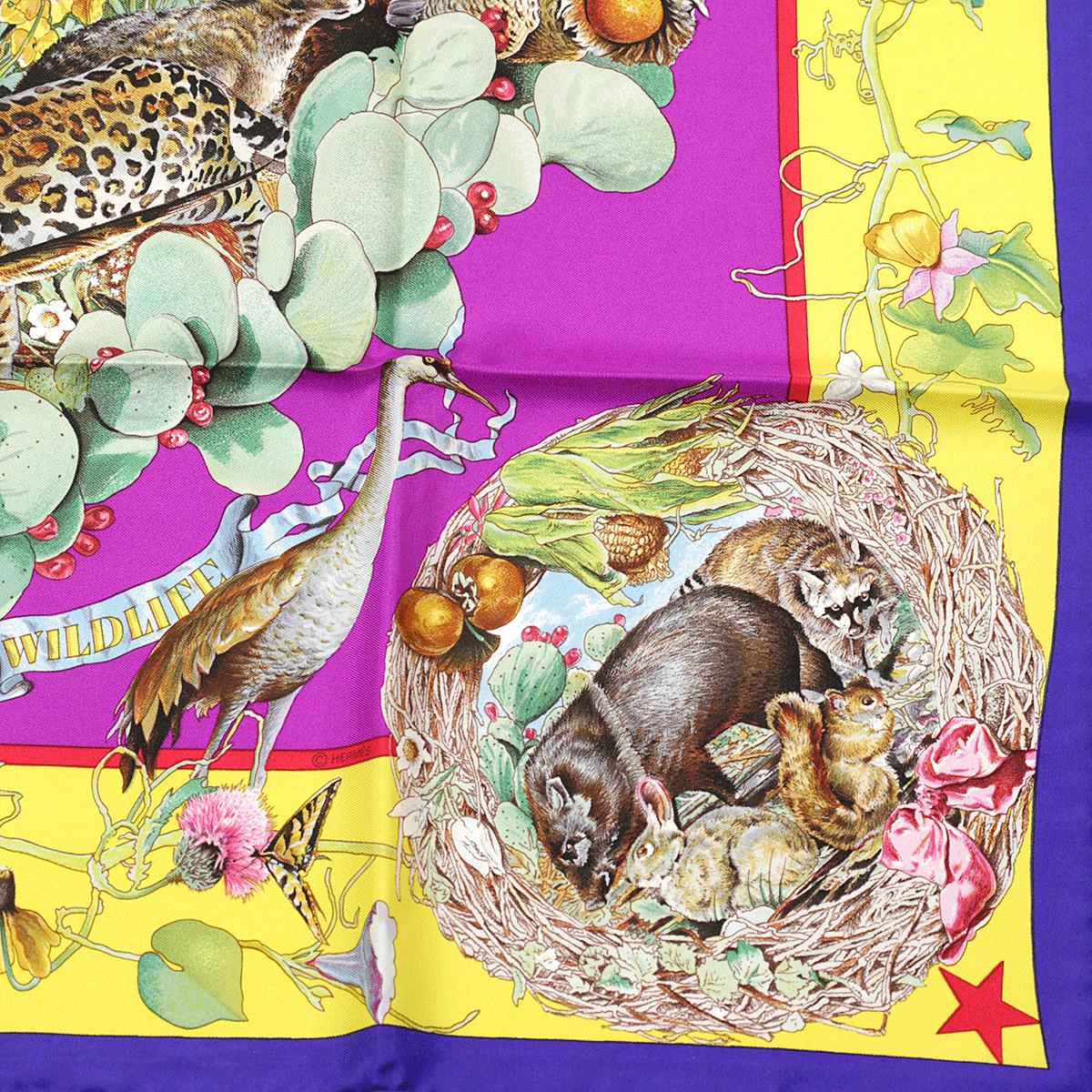 Hermes Scarf "Faune et Flora du Texas" by Kermit Oliver 90cm Silk | GRAIL Carre Foulard