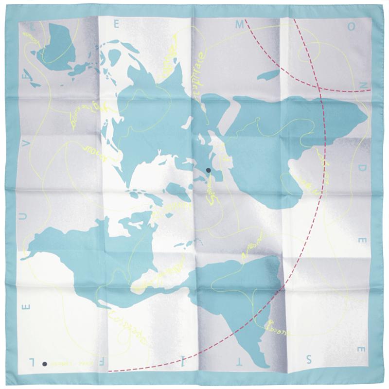 Hermes Scarf "Le Monde est Une Fleuve" by Bali Barret 90cm Silk