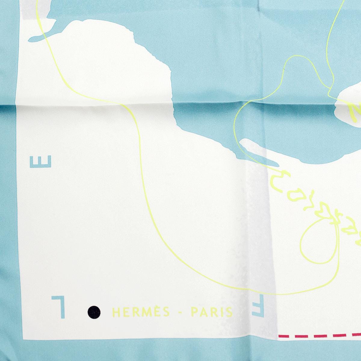 Hermes Scarf "Le Monde est Une Fleuve" by Bali Barret 90cm Silk