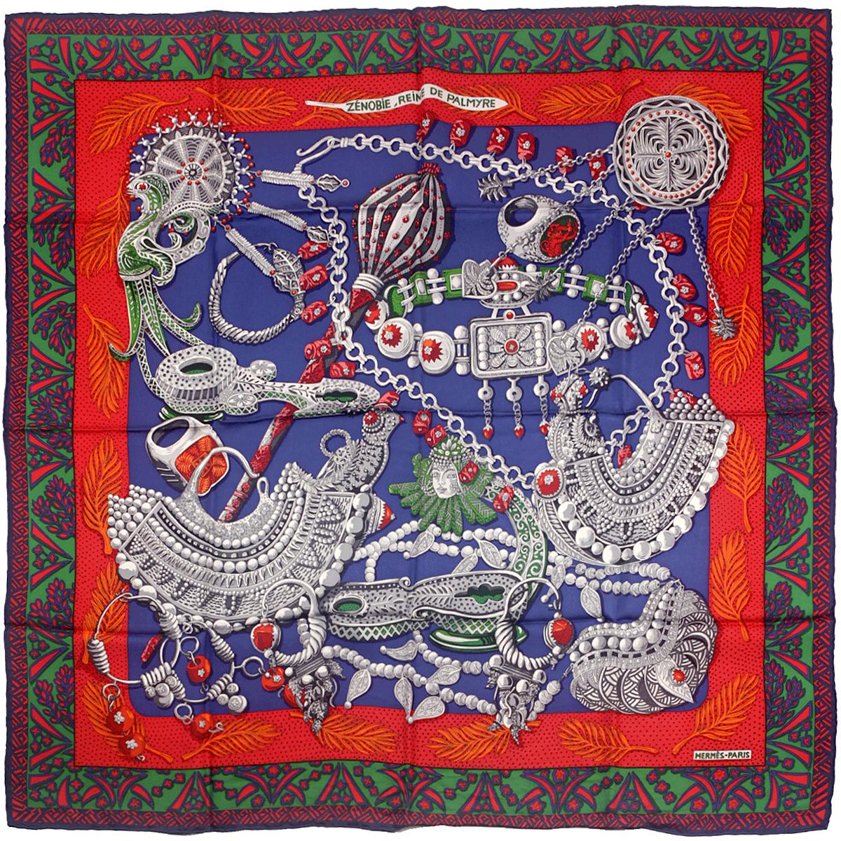 Hermes Scarf "Reine de Palmyre" by Annie Faivre 90cm Silk | Carre Foulard