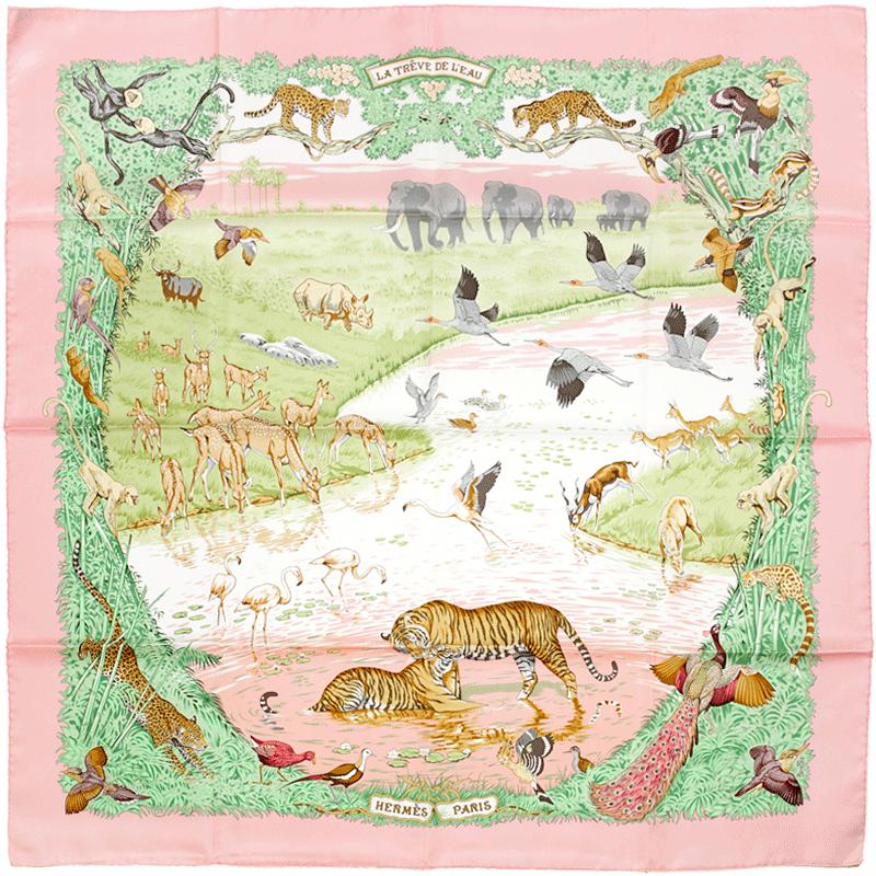Hermes Scarf "La Treve de l'Eau" by Robert Dallet 90cm Silk | Carre Foulard