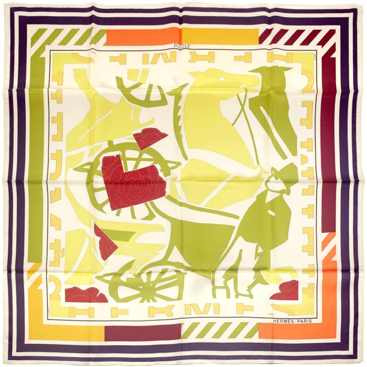 Hermes Scarf "Puzzle" by Joachim Metz 90cm Silk | Carre Foulard