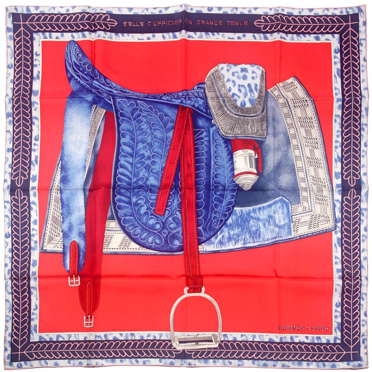 Hermes Scarf "Selle d'Officier en Grande Tenue" by Wlodek Kaminski 90cm Silk