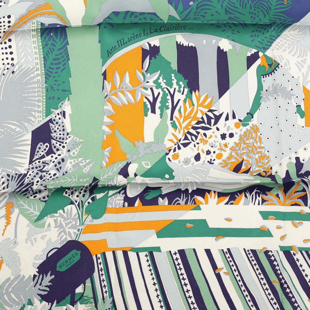 Hermes Scarf "Acte III, Scene I, La Clairiere" by Édouard Baribeaud 70cm Silk | Carre Foulard