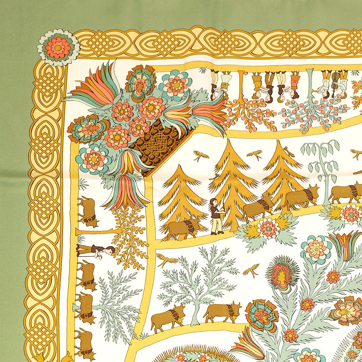 Hermes Scarf "Decoupages" by Anne Rosat 90cm Silk