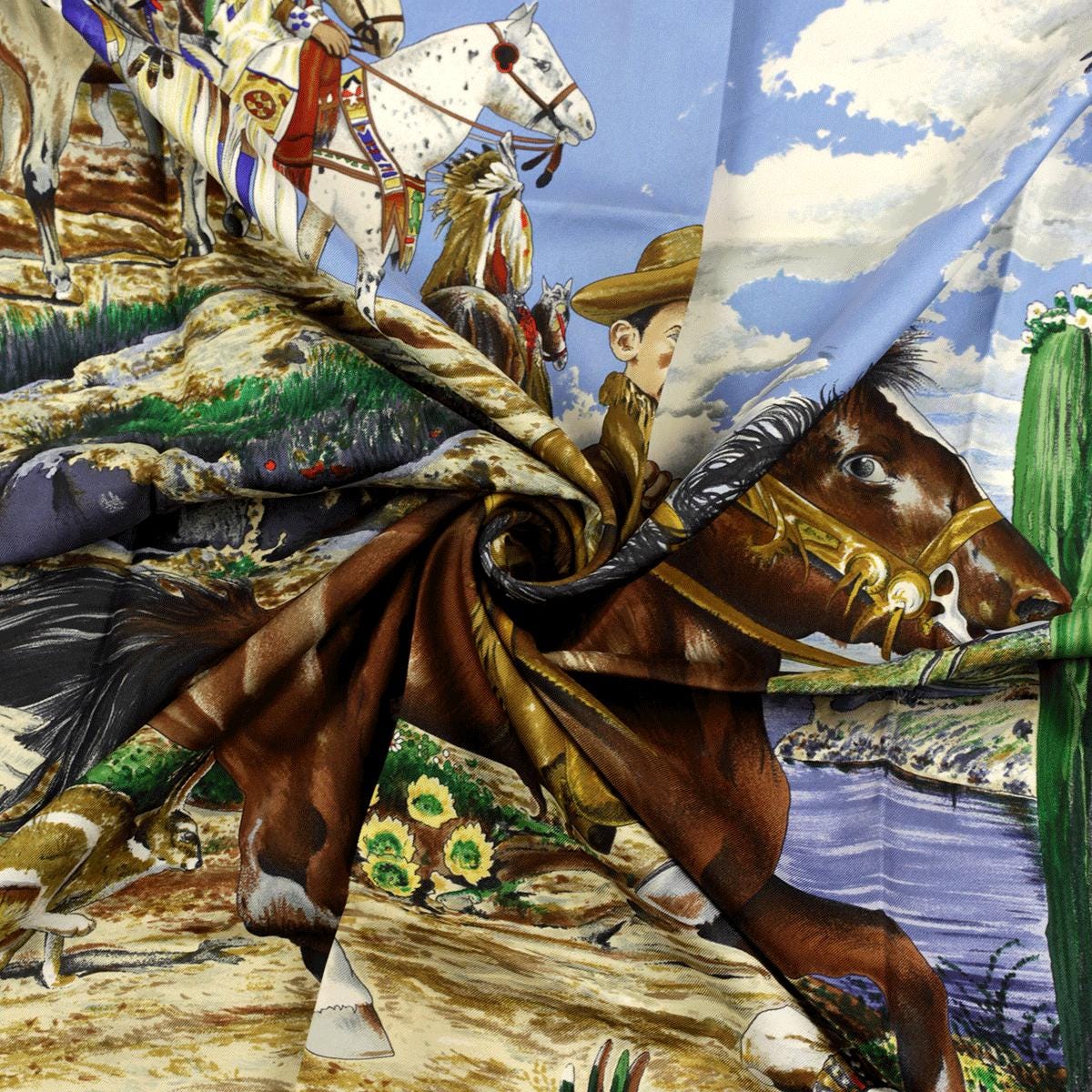 Hermes Scarf "Pony Express" by Kermit Oliver 90cm Silk | Carre Foulard