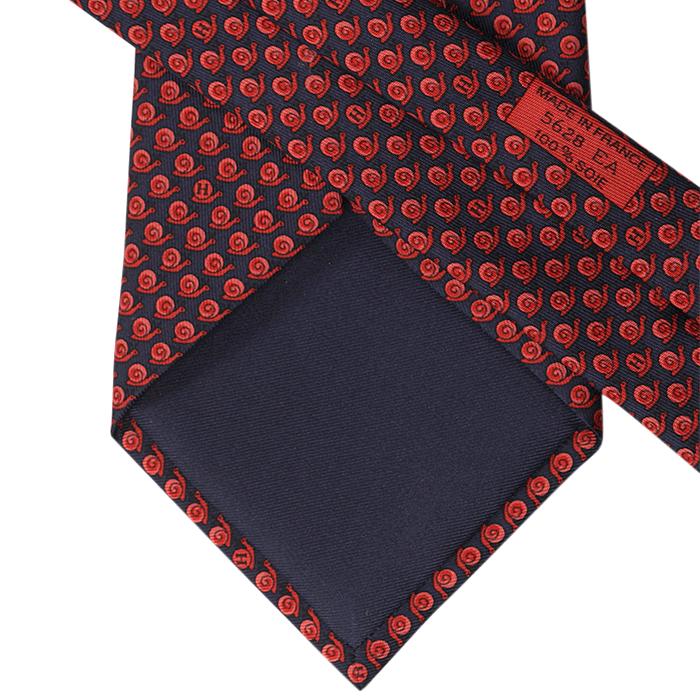Hermes Men's Silk Tie Whimsical H Snails Pattern 5628 | Necktie Cravate