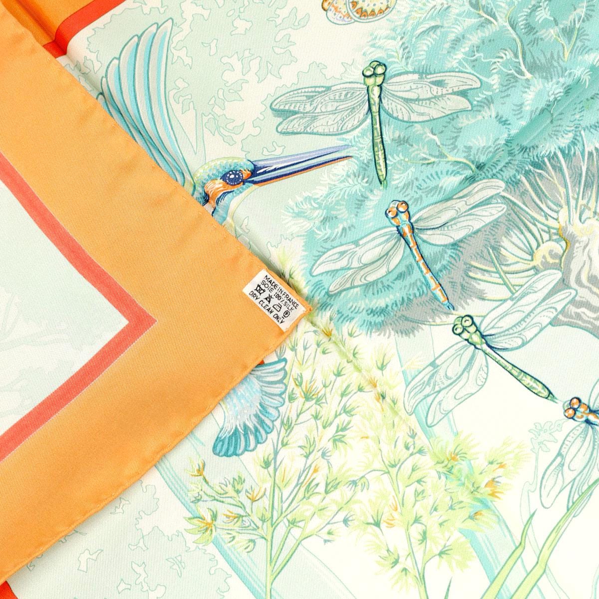 Hermes Scarf "Emerald Necklace Party in the Park" by Laurence Bourthoumieux Vintage 90cm Silk | Carre Foulard Limited Edition