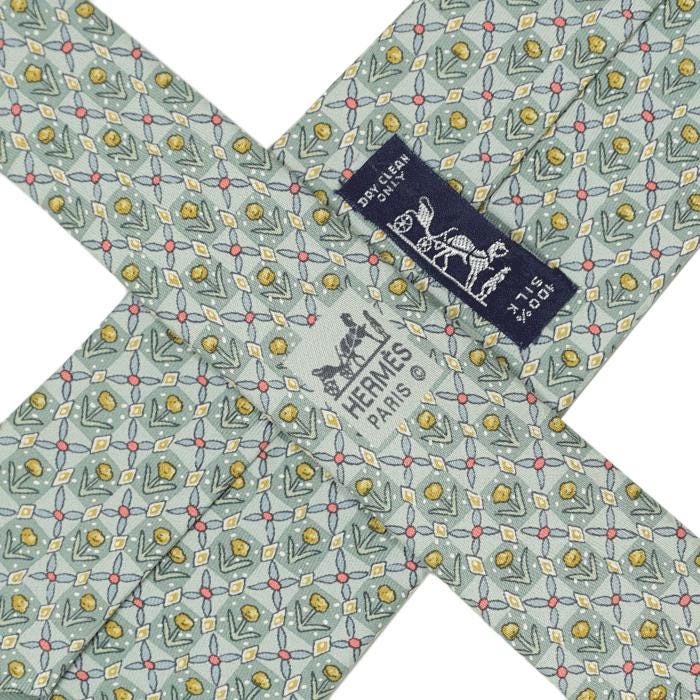 Hermes Men's Silk Tie Floral Pattern 7757 | Necktie Cravate