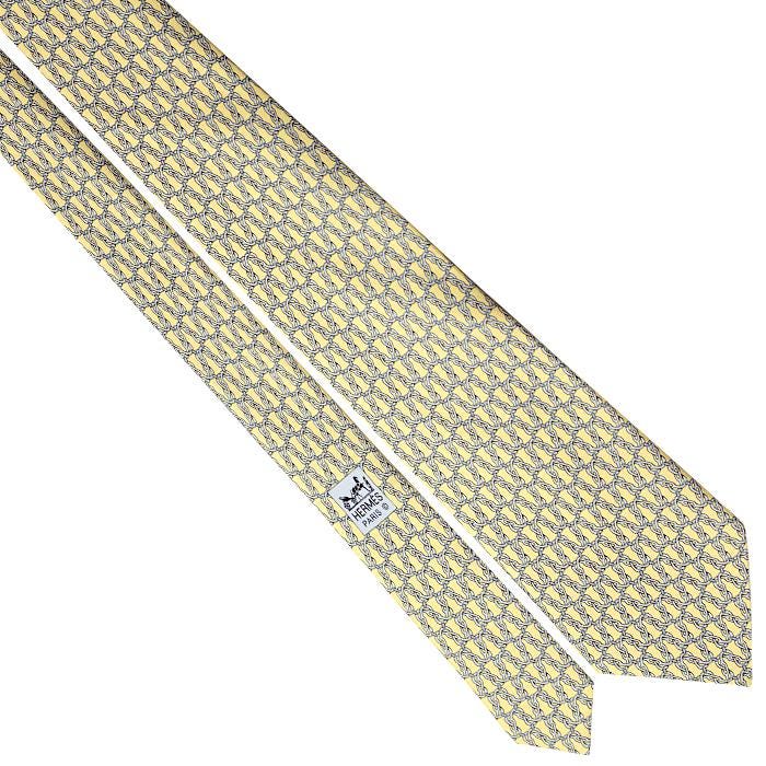 Hermes Men's Silk Tie Geometric Pattern 5482