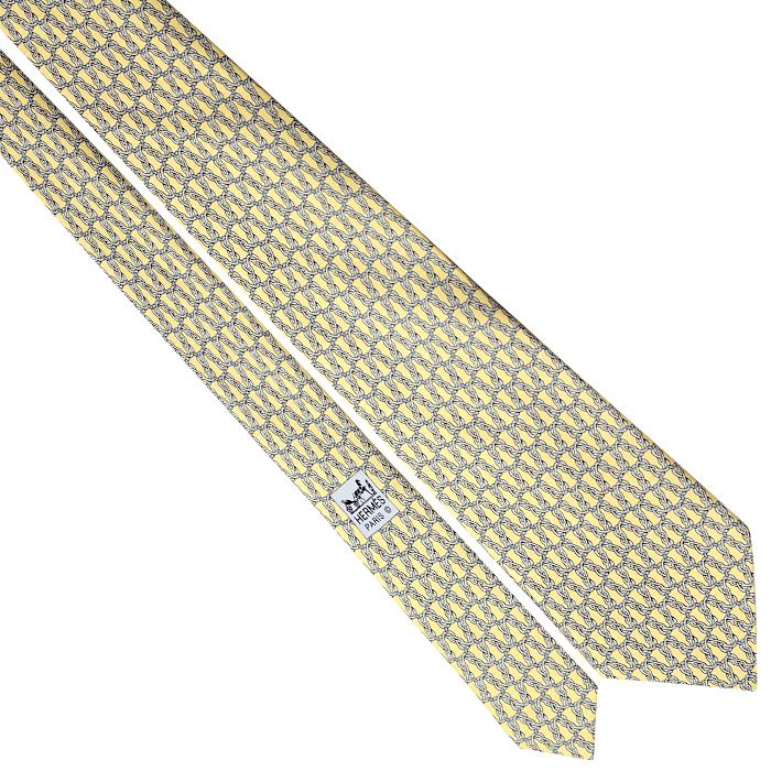 Hermes Men's Silk Tie Geometric Pattern 5482