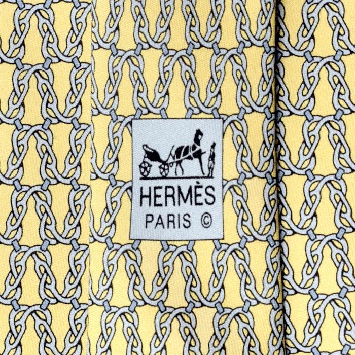 Hermes Men's Silk Tie Geometric Pattern 5482