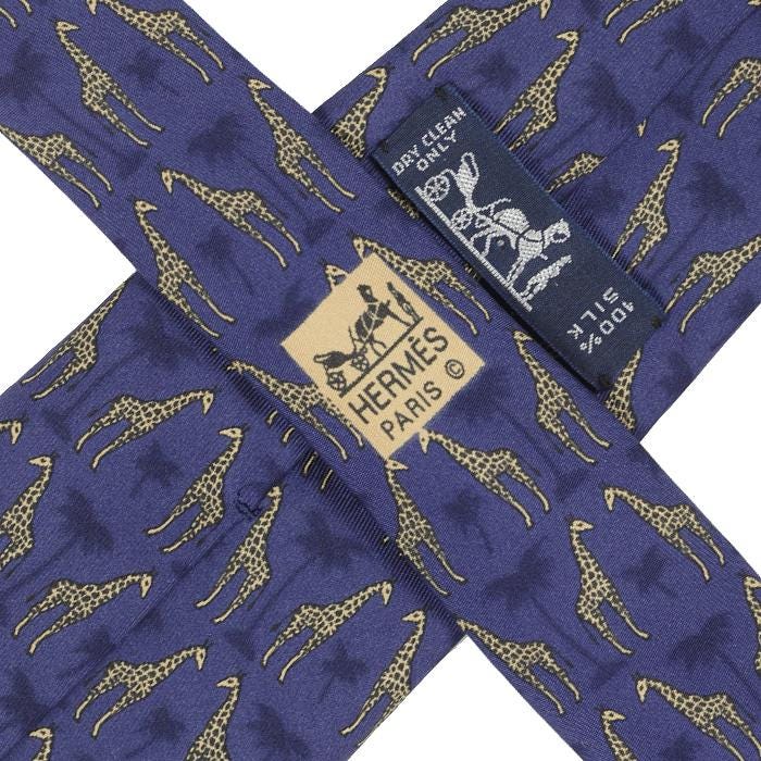 Hermes Men's Silk Tie Giraffes Pattern 7314 | Necktie Cravate