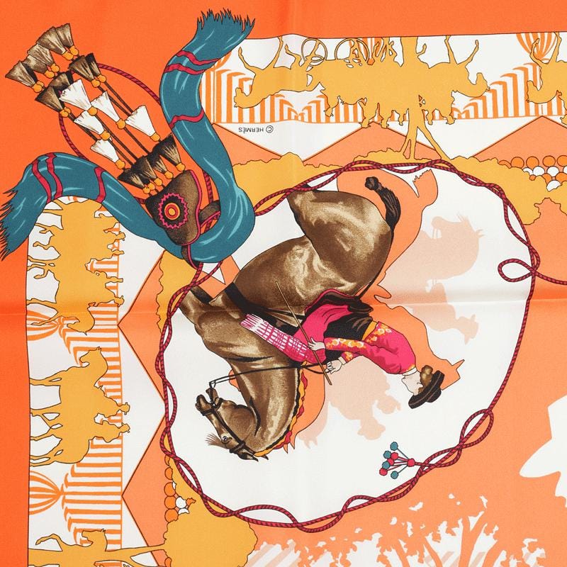 Hermes Scarf "Feria de Sevilla" by Hubert de Watrigant Vintage 90cm Silk | Carre Foulard
