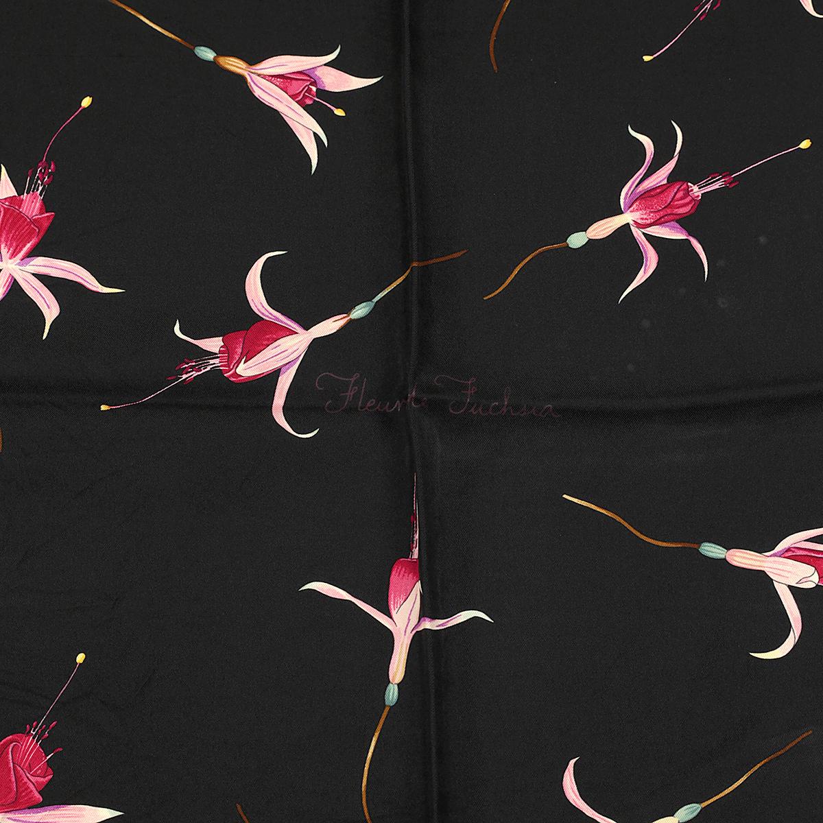 Hermes Scarf "Fleurs de Fuchsia" by Leigh P. Cook 90cm Silk | Carre Foulard